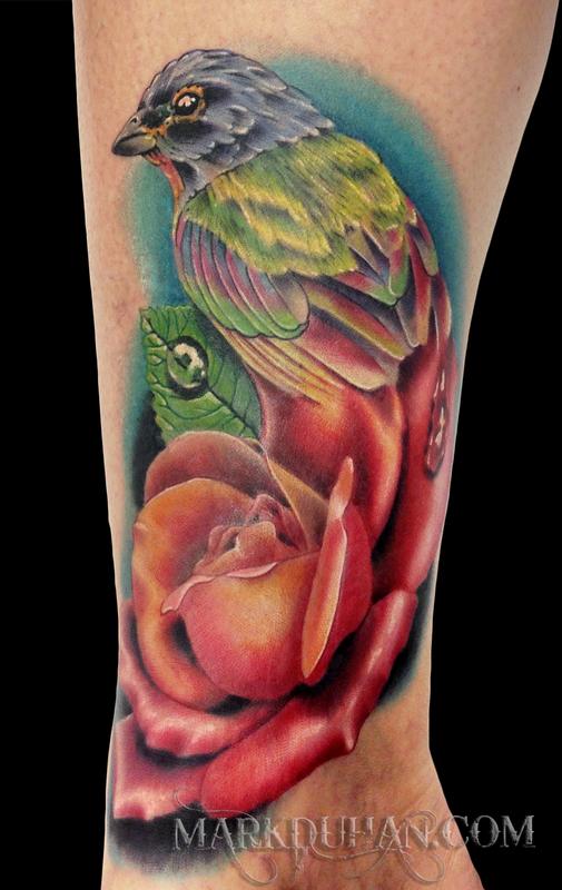 PAINTED BUNTING by Mark Duhan TattooNOW